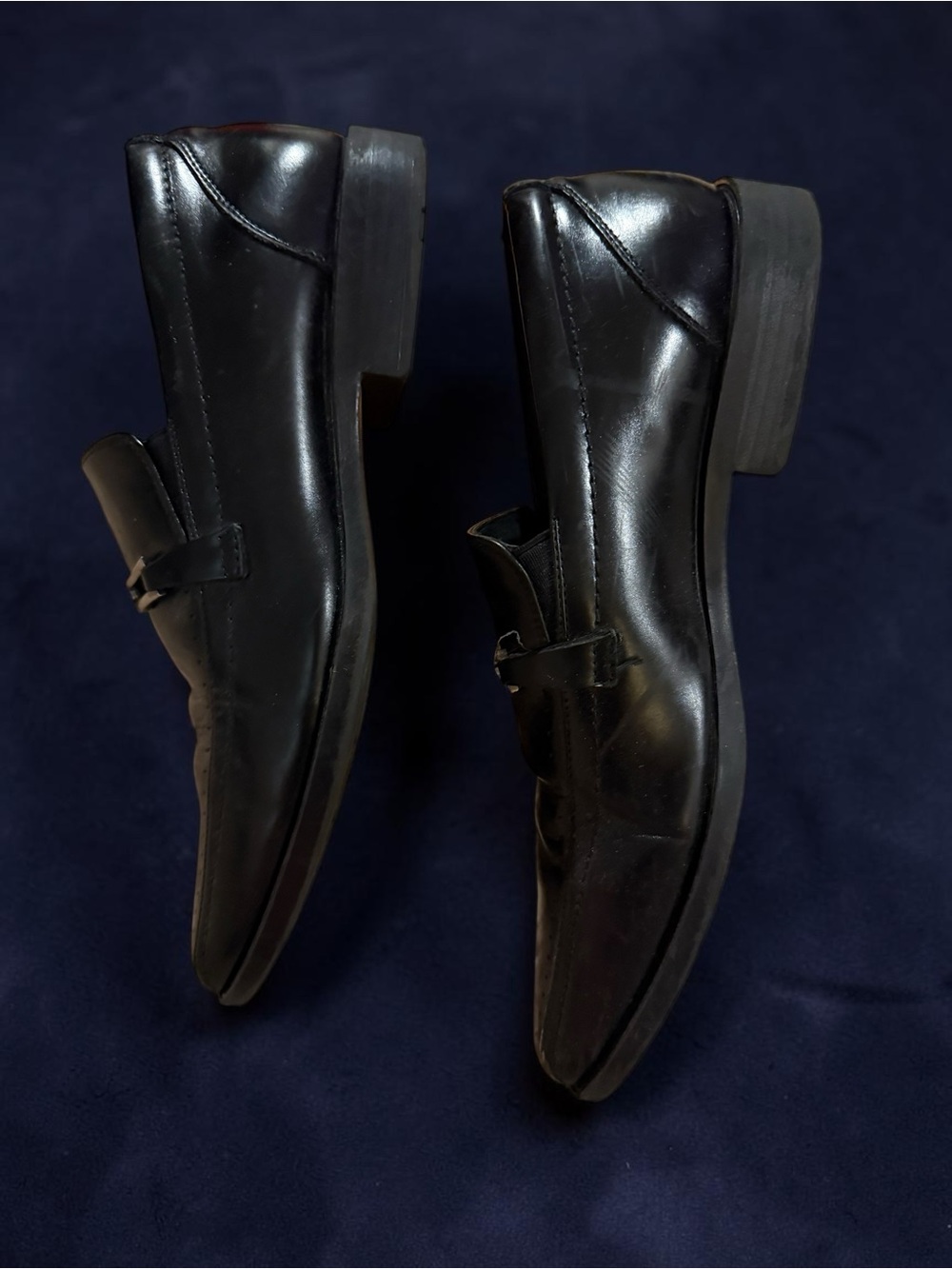 Stacy Adams Men’s Black Leather Slip-On Tassel Loafers